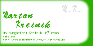 marton kreinik business card